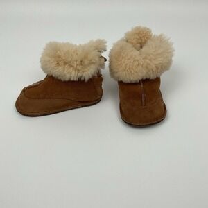 Ugg Boo Baby Sheepskin Suede Booties Small Cozy Winter Shoes Soft Sole Unisex